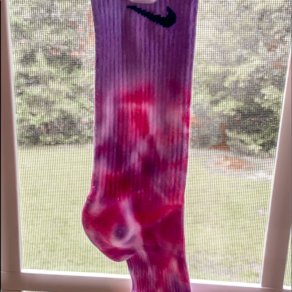 Purple & Pink Tie Dyed Nike Socks